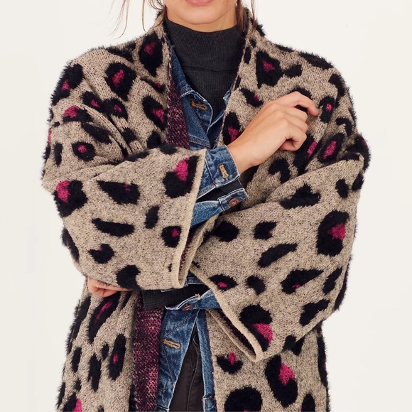 NWT Anthropologie Leopard Duster Cardigan - Picture 4 of 5